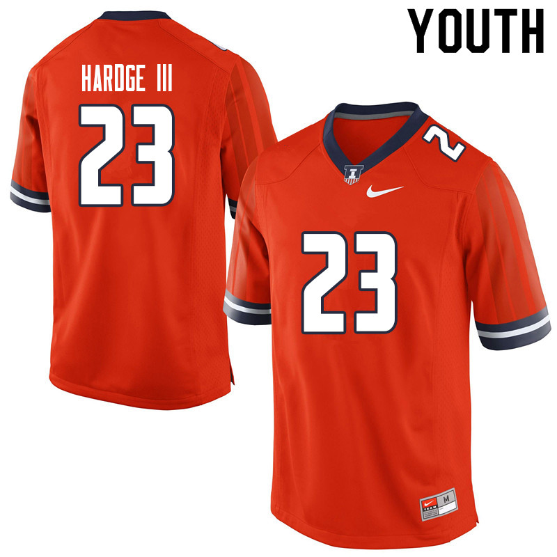 Youth #23 Ron Hardge III Illinois Fighting Illini College Football Jerseys Sale-Orange
